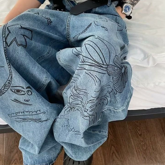 Street Graffiti Baggy Jeans